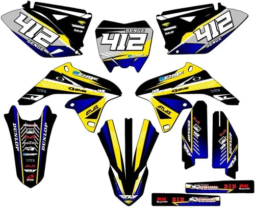 Miniatura 10 de 2010-2018 RMZ 250 Surge Black Senge Kit de base gráfica compatible con Suzuki
