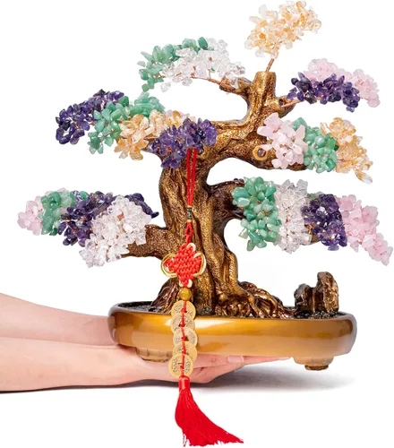 Miniatura 8 de Árbol bonsái de cristal de citrino natural, árbol de la vida, gran árbol de chakras de dinero Feng Shui para la suerte y la riqueza decoración