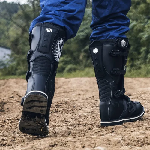 Miniatura 8 de ILM Botas de motocicleta impermeables ATV Motorcross Dirt Blike para hombres, modelo MX3 negro (black-adult)