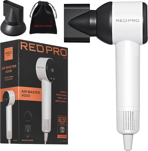 Miniatura 8 de RED Pro Air Master 4000 High Speed BLDC Hair Dryer, 110,000 RPM Professional Brushless Motor for Fast Drying, 40% More Compact Lightweight Design