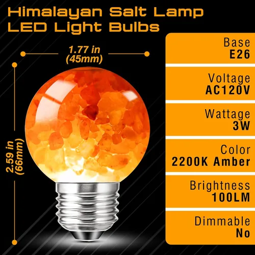 Miniatura 2 de Bombillas LED para lámpara de sal del Himalaya, E26 2200 K rosa ámbar cálido, luz nocturna de iluminación de estado de ánimo, bombillas E26 G45