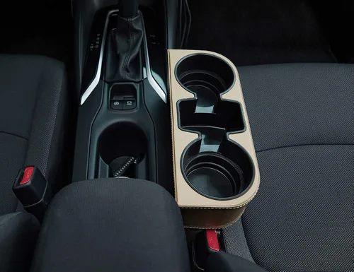 Miniatura 6 de IOKONE Consola de bolsillo lateral para monedas, cubierta de cuero con bolsillo lateral, portavasos para automóvil, organizador de asiento delantero