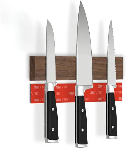 Miniatura 7 de Portacuchillos magnético para pared, 10" no requiere perforación, incluye cinta autoadhesiva, extra fuerte para sujetar cuchillos – Tira magnética
