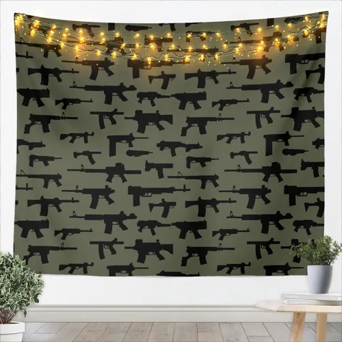Miniatura 10 de Colgante de pared con estampado de leopardo, pequeño 51 x 59, tapiz de guepardo de cachemira verde azulado bohemio con lunares blancos y negros