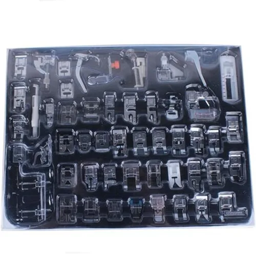 Miniatura 12 de Juego de 11 pies prensatelas para máquina de coser de vástago bajo a presión, cantante, hermano, Janome, Babylock, Kenmore, Euro-Pro, blanco, Juki