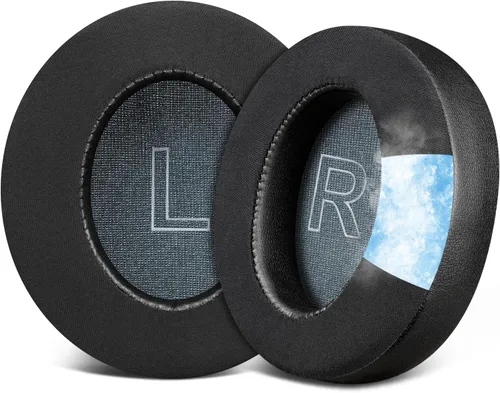 SOULWIT Almohadillas de enfriamiento para auriculares Anker Soundcore Life Q30/Q30i/Q35, almohadillas con tela de seda de hielo, espuma de Negro