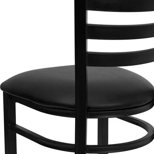 Miniatura 6 de Flash Furniture Hercules Series - Sillas comerciales de restaurante con respaldo de escalera, sillas de comedor modernas y ligeras de metal