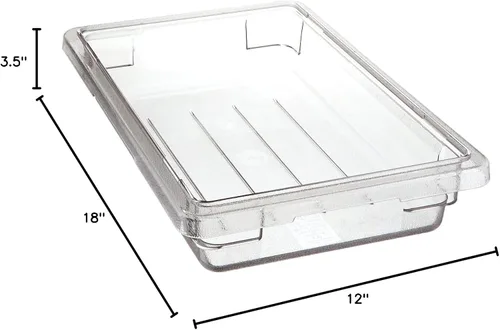Miniatura 3 de Winco Caja de almacenamiento de alimentos de policarbonato, 12 x 18 x 3-1/2 pulgadas