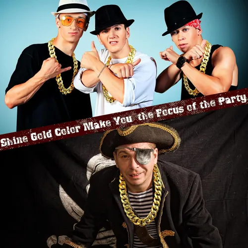 Miniatura 5 de 12 collares falsos de cadena de rapero Hip Hop a granel para hombres y mujeres, disfraz de los años 80, joyería de rapero estilo punk de los años