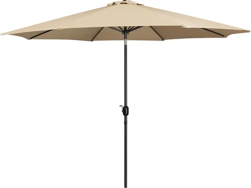 Miniatura 10 de Yaheetech Sombrilla de patio de 7.5 pies con 6 varillas resistentes, botón de inclinación y manivela para jardín, césped, cubierta, patio, piscina