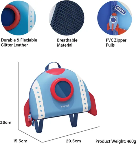 Miniatura 2 de zoy zoii Mochila para niños, linda mochila para niños pequeños, bolsa de viaje preescolar, mochila casual para niñas y niños, B8 acorazado, 11.4 x