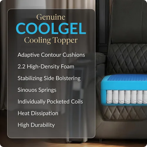 Miniatura 7 de Seatcraft Apex Zero-Gravity CoolZero - Asiento de cine en casa de cuero italiano, reposacabezas eléctrico, lumbar eléctrico, reclinable eléctrico