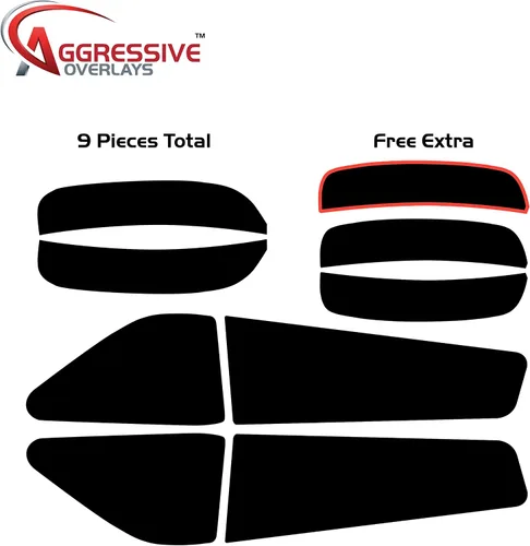 Miniatura 2 de Superposiciones agresivas para Dodge Charger 2015-2020. Superposiciones de luz de marcador lateral tintada delantera y trasera. Lámina de vinilo