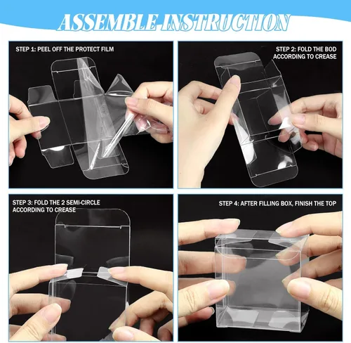 Miniatura 5 de Newbested Paquete de 100 cajas de plástico transparente para macarrones, dulces de chocolate transparente, bolas de malta, mini cajas de embalaje