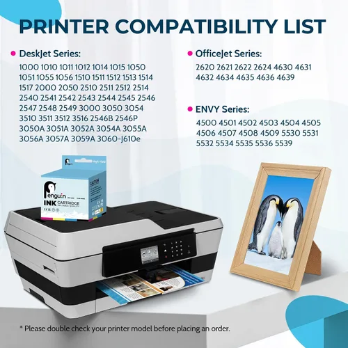 Miniatura 2 de Penguin 61XL - Cartuchos de tinta para impresoras HP para impresora Envy 5530 para impresora Envy 4500 4501 4502 Officejet 4630 2620 Deskjet 2541