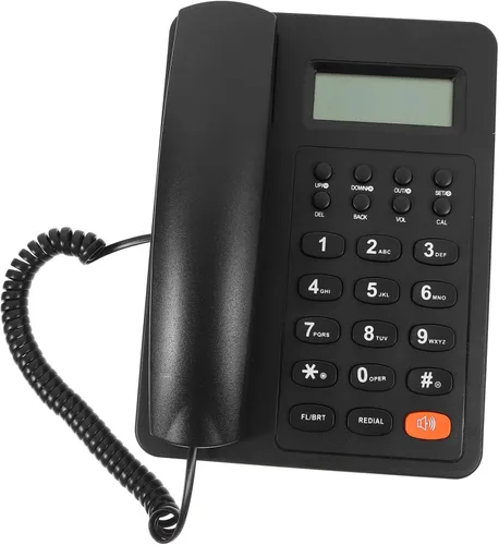 SHOWERORO Teléfono decorativo vintage con cable escritorio teléfono oficina comercial teléfono grande pantalla para fácil navegación