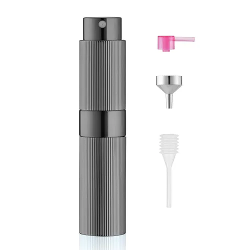 Miniatura 11 de LISAPACK Botella atomizadora de perfume de 0.3 fl oz, 1 pulverizador de colonia de viaje recargable, mini dispensador de perfume portátil vacío Rosa