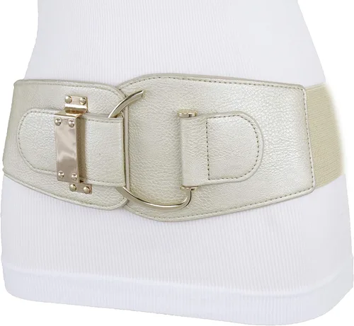 Miniatura 27 de TFJ - Cinturón ancho de moda para mujer, cintura alta, hebilla de gancho de metal dorado, talla XS, S, M, L, XL