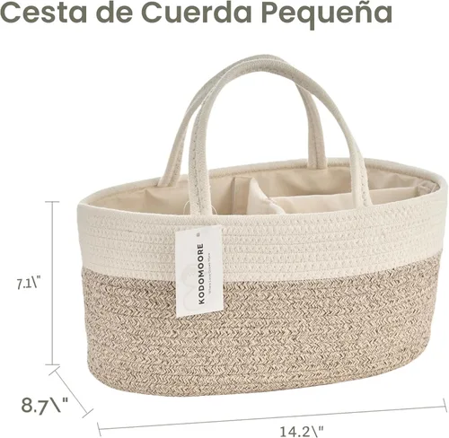 Miniatura 3 de Organizador de pañales, cesta de regalo vacía para artículos esenciales para recién nacidos, cesta de almacenamiento de bebé, elegante bolsa