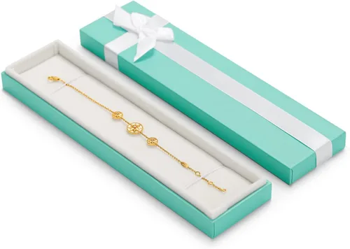 Miniatura 4 de Oirlv Collar pulsera colgante caja de regalo con lazo blanco puro, caja de regalo de joyería para cumpleaños, aniversario, compromiso, propuesta
