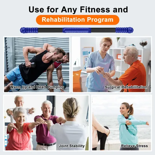 Barra de Ejercicio de Fitness, Barra de Fitness Elástica, Barra de Entrenamiento de Alta Frecuencia de Vibración para Quemar Grasa en Yoga, Pilates,