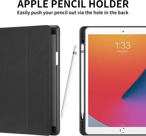 Miniatura 3 de Funda para iPad 8ª/7ª generación (2020/2019) iPad 10.2 pulgadas con soporte para lápices [encendido/apagado] funda protectora con soporte magnetico