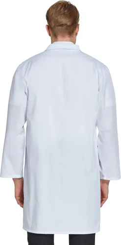 Miniatura 5 de VOGRYE Abrigo de laboratorio profesional para hombres y mujeres, de manga larga, color blanco, unisex