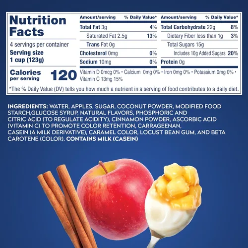 Miniatura 2 de Dole - Parfait de manzanas y crema bajo en grasa, 4 oz, 24 tazas en total, sin gluten ni lácteos, refrigerios a granel para niños y adultos