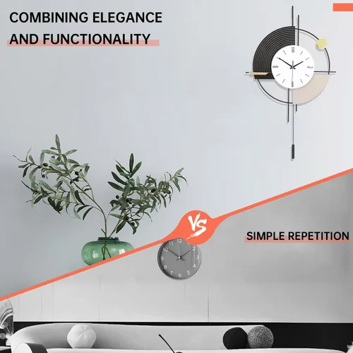 Miniatura 7 de Reloj de pared con péndulo, silencioso, de calidad de cuarzo, operado con batería, reloj de pared grande para decoración de sala de estar, cocina