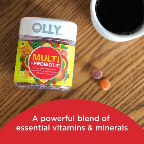 Miniatura 3 de OLLY Gomitas multivitamínicas multiprobióticas para adultos, 1 mil millones de UFC, apoyo digestivo e inmunológico y probióticos + gomita