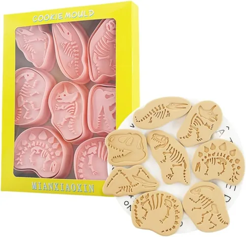 Miniatura 16 de Juego de 8 moldes de galletas de animales lindos con diseño de animales, moldes de galletas de conejo, molde para galletas de oso, herramientas