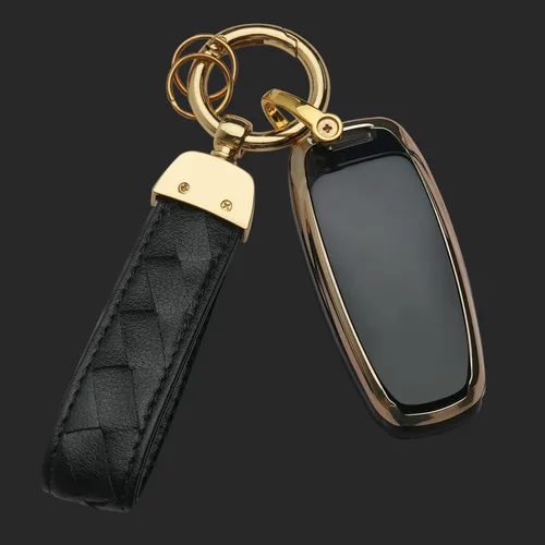 Miniatura 7 de Funda para llavero Audi para Audi 2018-2022 A6 A7 A8 E-Tron Q8 SQ8, funda de llave inteligente, Negro