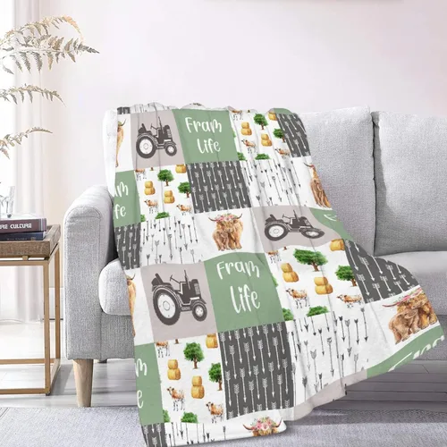 Miniatura 2 de Manta de franela de vaca para regalo, ultra suave y acogedora, manta de forro polar ligera y mullida, manta de felpa cálida para sofá, cama, 30 x 40