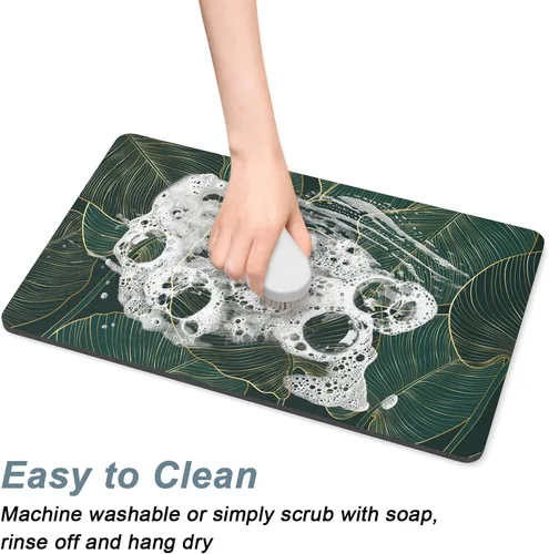 Miniatura 5 de Rnivvi Tapete de comida para perros, 12" x 19" tapete absorbente con diseño de flores para tazones de perros y gatos para comida y agua, bonita