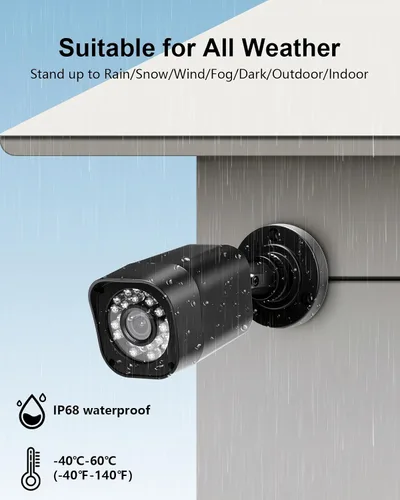 Miniatura 3 de Sistema de cámara de seguridad con cable de 1080P, DVR de vigilancia CCTV AIWIXEN 8CH con disco duro de 1 TB, 4 x cámaras de seguridad con cable