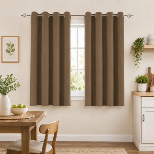 Miniatura 38 de Aquazolax Cortinas opacas de 45 pulgadas de largo, juego de 2 paneles para guardería, cortinas de tratamiento de ventanas con aislamiento térmico