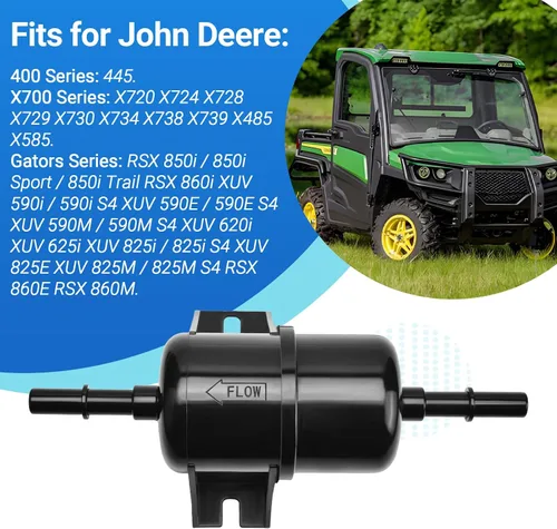 Miniatura 2 de Filtro de combustible AM117584 AM118131 Compatible con John Deere 425 445 X 720 724 728 734 738 739 RSX 850 860 i XUV 590 620 625 825