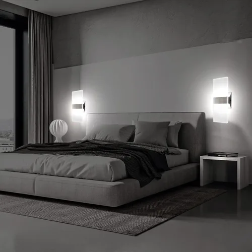 Miniatura 3 de KICAAO Juego de 2 apliques de pared modernos, luz LED de pared de 10 W, luz blanca de 6000 K hacia arriba y hacia abajo, iluminación de pared Blanco