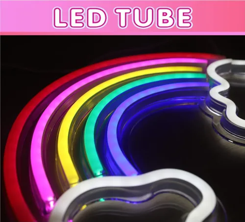 Miniatura 3 de Luz de neón para niños, luz de arcoíris de neón para niños, alimentada por USB, letreros LED para dormitorio, letrero de neón para decoración