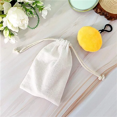 Miniatura 7 de SumDirect 20 bolsas de muselina de algodón, mini bolsas de regalo ligeras blancas transpirables con cordón, bolsas de almacenamiento reutilizables