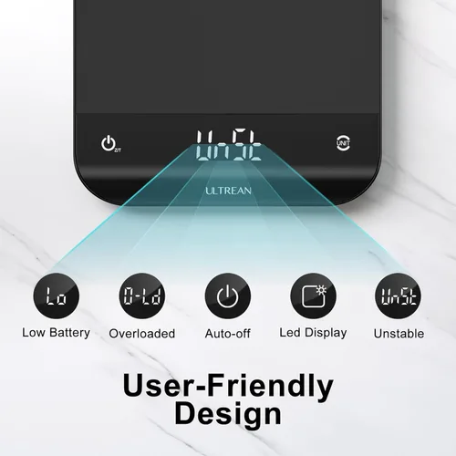 Miniatura 4 de Ultrean - Báscula de cocina digital con pantalla LED, pesa en gramos y onzas para hornear y cocinar, 6 unidades con función de tara, 11 lb