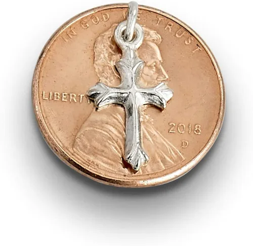 Miniatura 4 de Tiny Sterling Silver Cross Necklace with Chain, or with Chain and Pearl Drop for Babies (12"), Girls (14") & Teen (16") Makes an Ideal Baby Shower