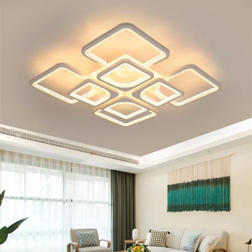 Miniatura 8 de Lámpara LED de techo regulable, 5 luces de techo de 23 pulgadas, montaje empotrado, lámpara de 80 W para sala de estar, dormitorio, cocina