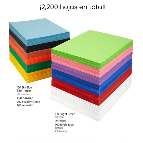 Miniatura 4 de Colorations Papel de construcción, suministros de arte para el aula, papel de manualidades de 9 x 12 pulgadas, paquete de 2200 hojas, papel