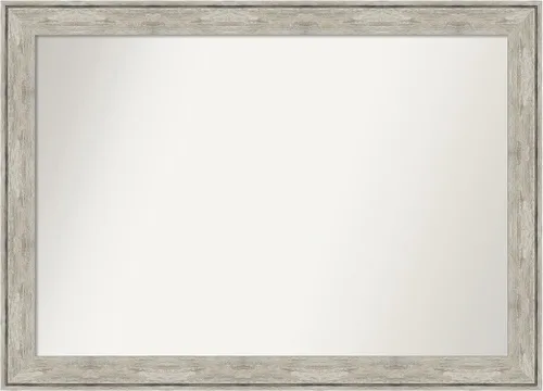 Miniatura 518 de Amanti Art Espejo de baño plateado para sobre fregadero, 28 x 47 pulgadas, espejo rectangular de plata imperial, marco de madera tradicional de gran