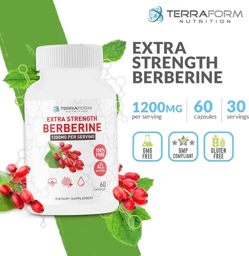 Miniatura 2 de Berberina HCL 1200mg diariamente - Suplemento de berberina pura de alta potencia 600 mg por cápsula - 60 cápsulas - Apoya la salud metabólica