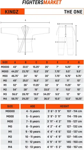 Miniatura 6 de KINGZ The One Brazilian Jiu Jitsu Gi - Kimono BJJ ligero y duradero para jóvenes - IBJJF Legal - 400gsm Pearl Weave Competition