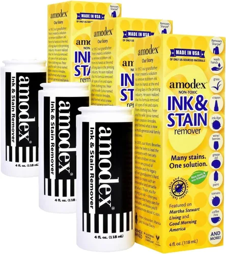 Miniatura 4 de Amodex Removedor de manchas y tinta para ropa, cuero y piel - Elimina tinta, esferográfica, rotulador, grasa y más, funciona en manchas incrustadas