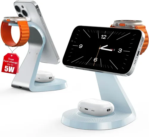 Miniatura 8 de Estación de carga 3 en 1 para dispositivos Apple, soporte de cargador Mag-Safe de carga rápida, cargador inalámbrico para iPhone serie