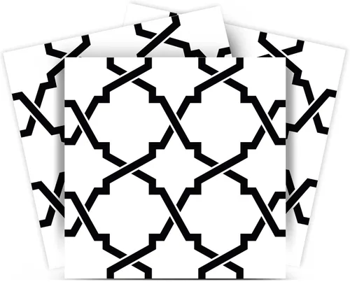 Miniatura 3 de Mi Alma Black & White Collection - Juego de 24 calcomanías de azulejos para azulejos de baño y cocina, fáciles de aplicar, simplemente despegar